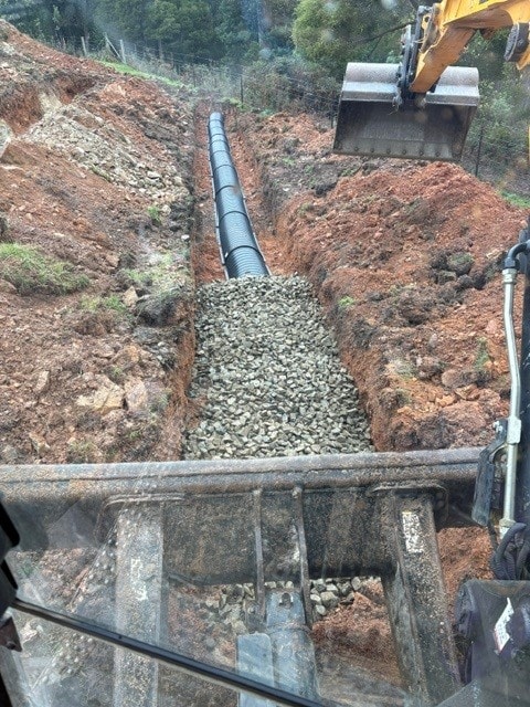 Retaining wall earthworks